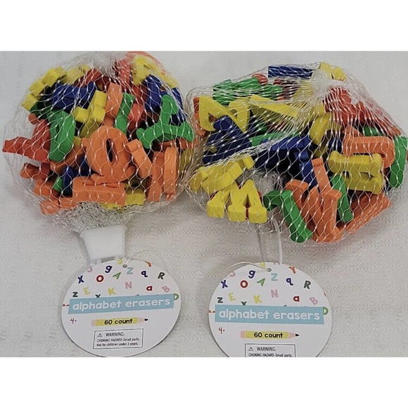 - 120 Mini Alphabet Erasers teacher supply grab bag filler toys Educationa… - Picture 5 of 11